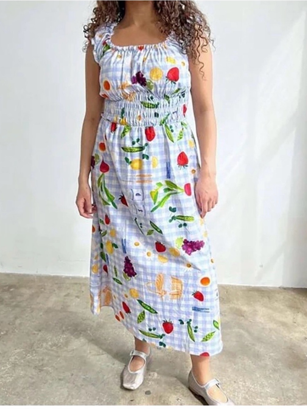 Lisa Says Gah Annie gingham dress in picnic alfresco print